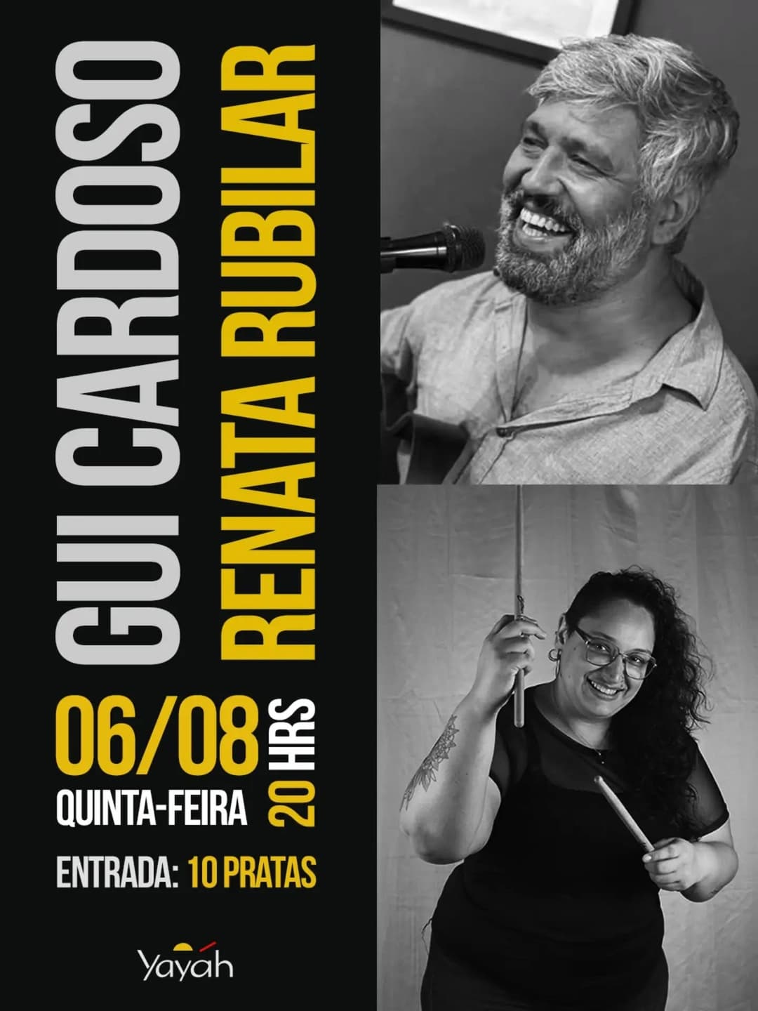 Flyer de Gui Cardoso e Renata Rubilar