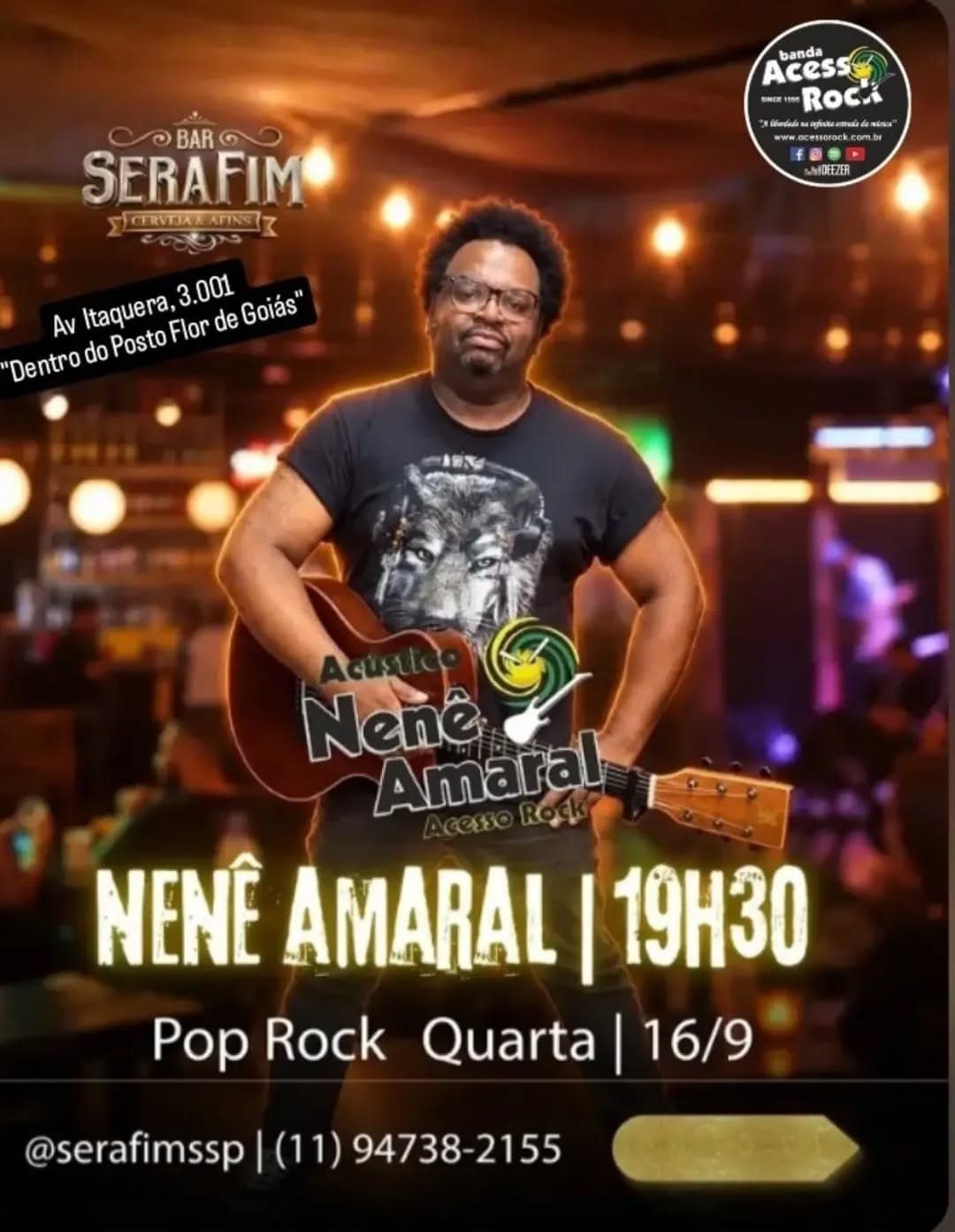 Flyer de Acesso Rock e Nenê Amaral