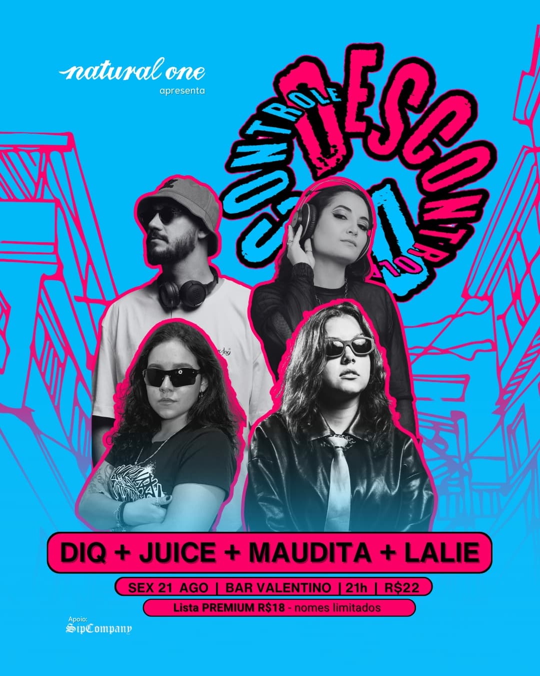 Flyer de Dj Maudita, DJ Lalie, DJ Diq e juicee.dj