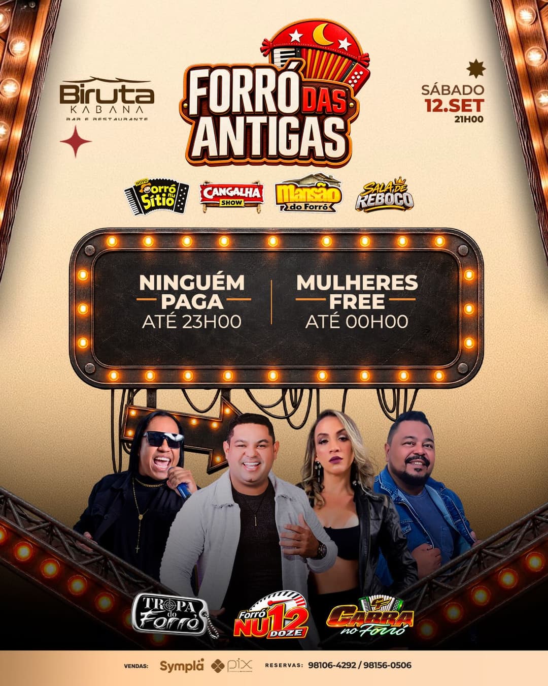 Flyer de TROPA FORRÓ, FORRÓ NU 12 e CABRA DO FORRÓ