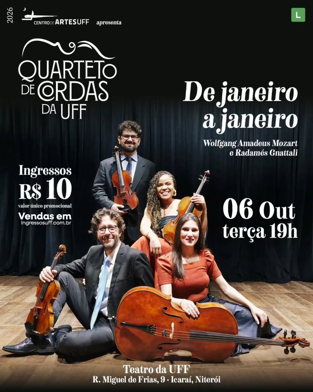 Flyer de Quarteto de Cordas da UFF