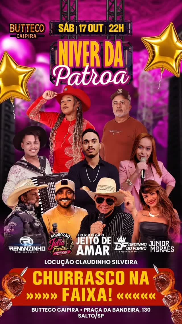 Flyer de Renaninho, Júlia Freitas e mais 4 artistas