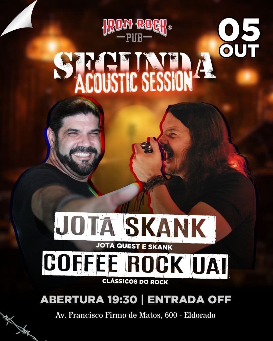 Flyer de Jota Skank e Coffee Rock Uai