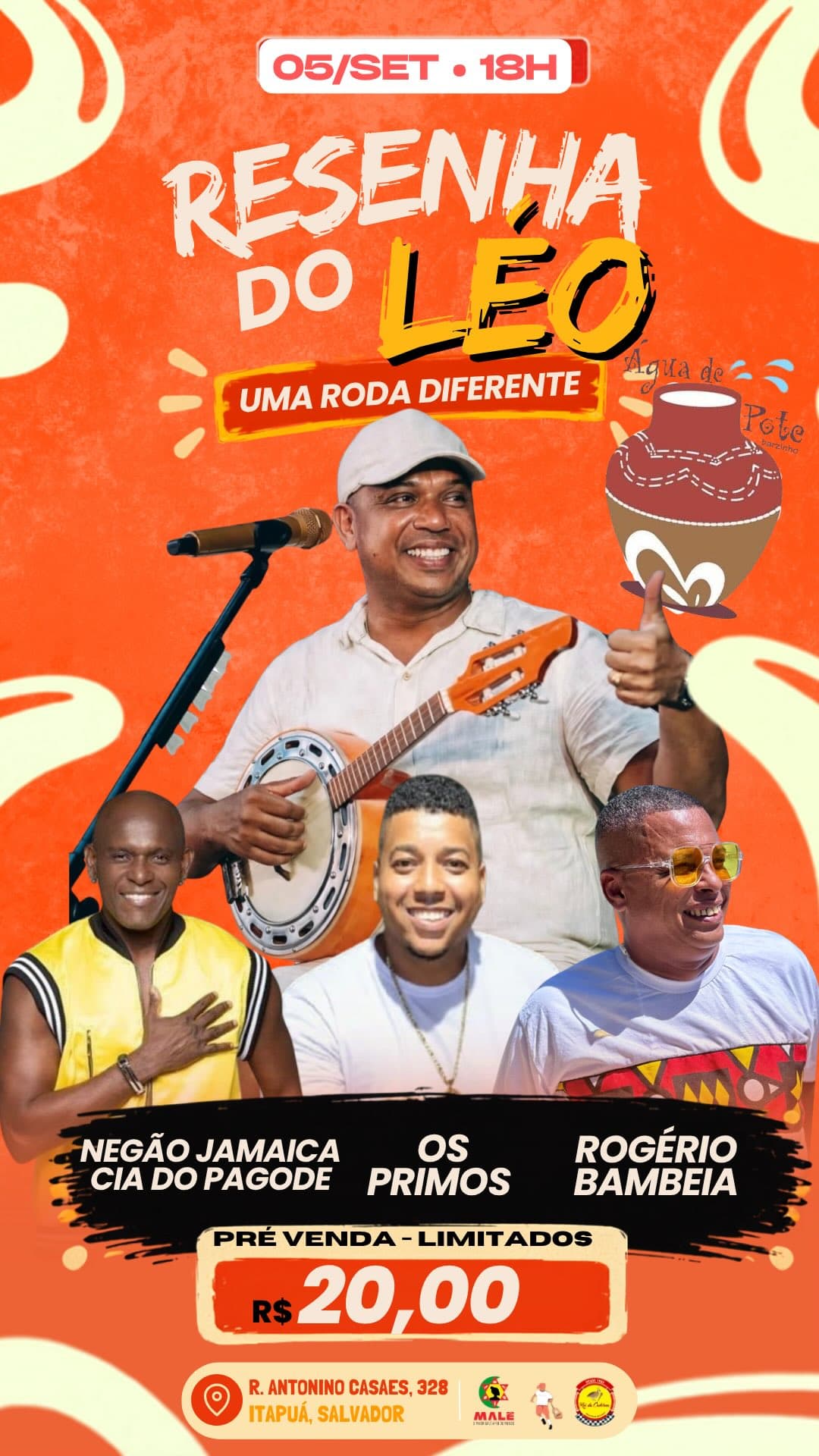 Flyer de Negão Jamaica, Cia do Pagode e mais 2 artistas