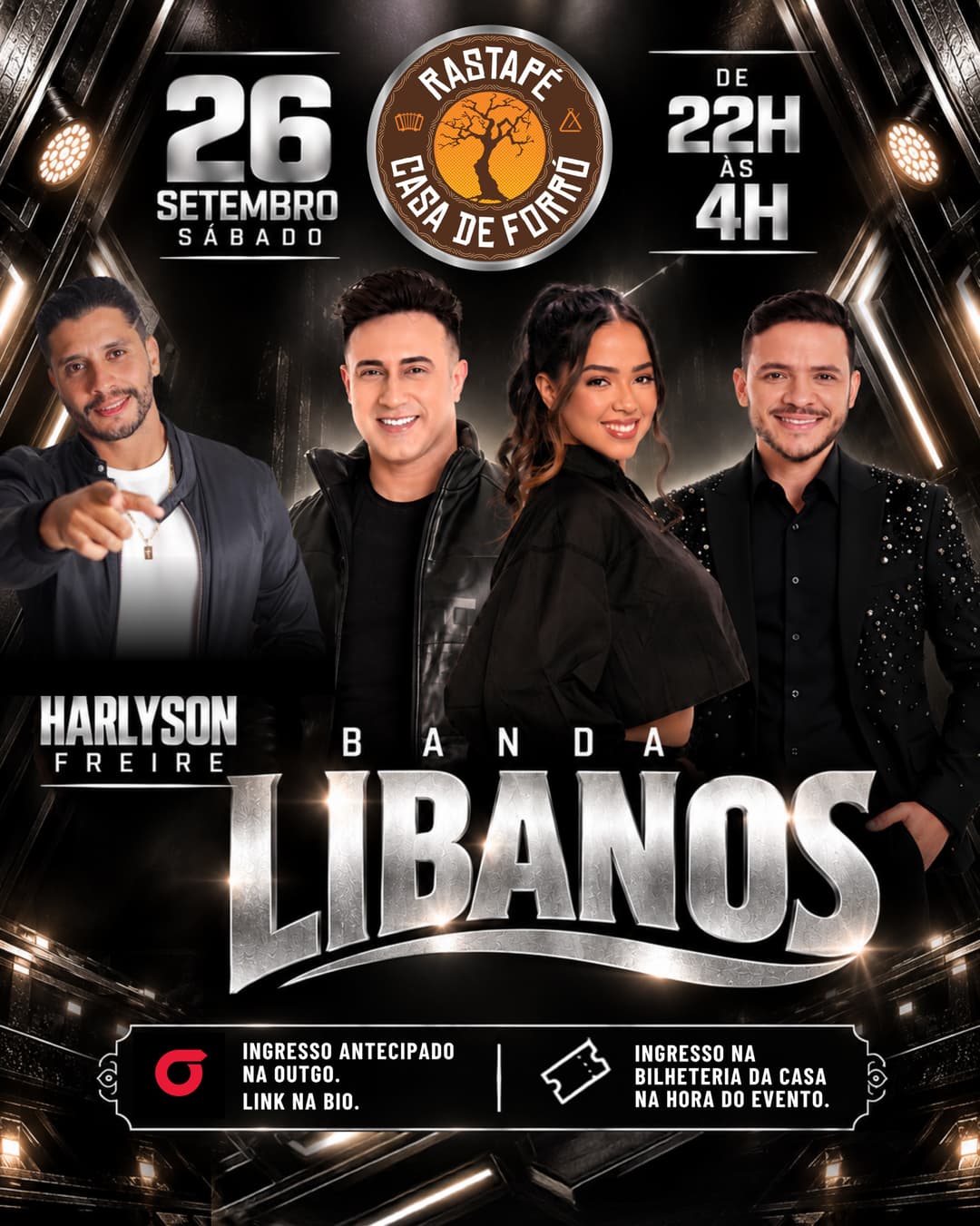 Flyer de Harlyson Freire, Banda Libanos e Luciano Melo