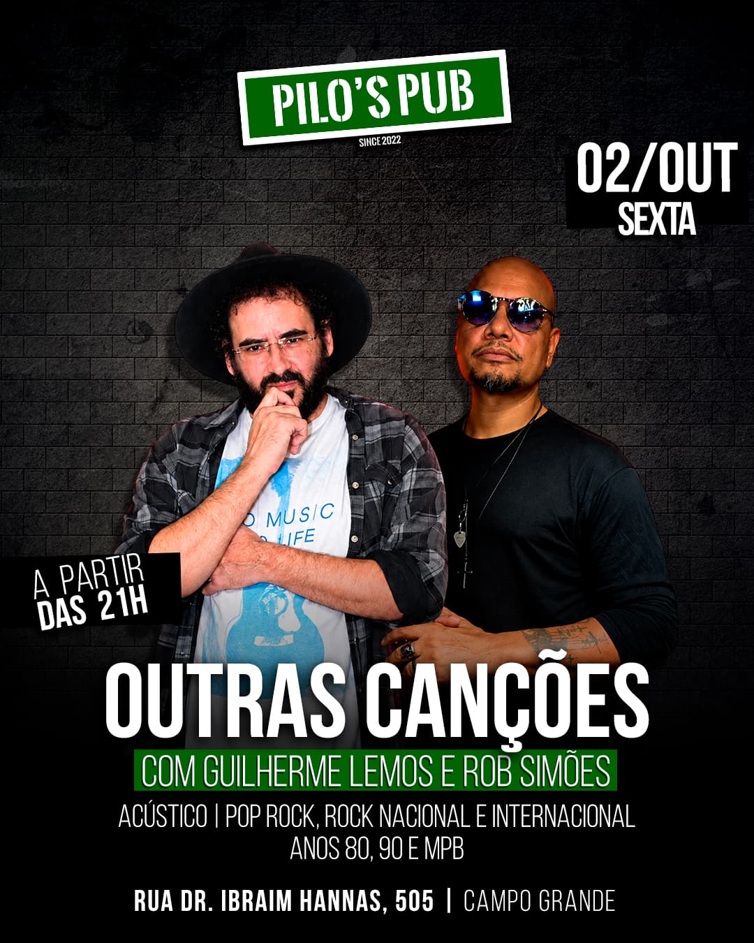 Flyer de Guilherme Lemos & Rob Simões