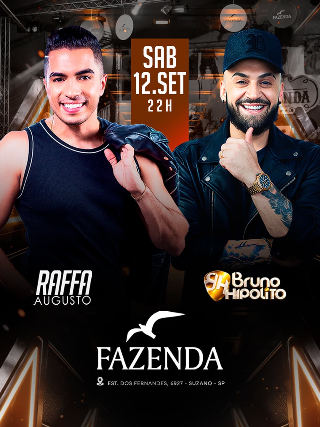 Flyer de Bruno Hipólito, Raffa Augusto e mais 2 artistas