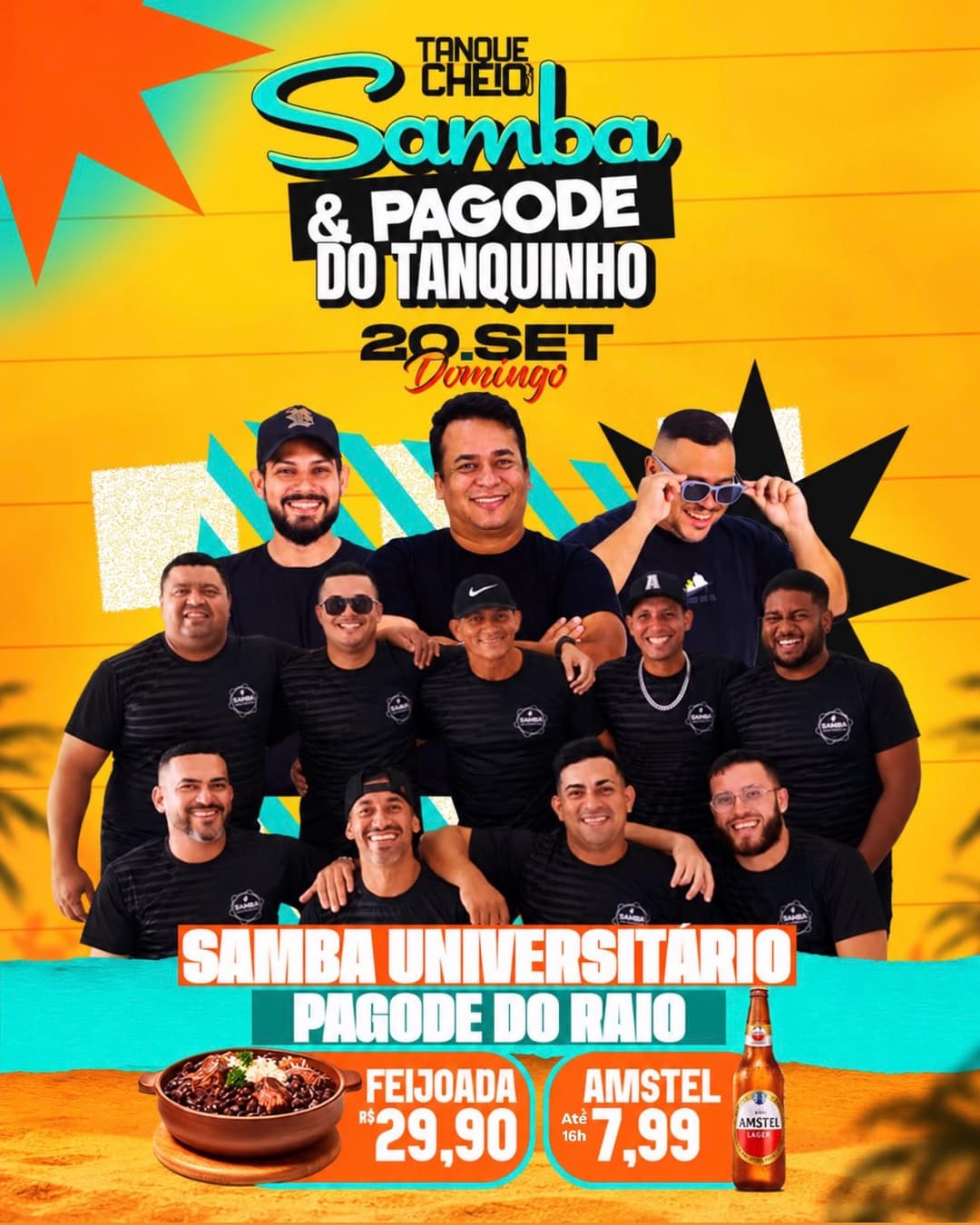 Flyer de Samba Universitário e Pagode do Raio