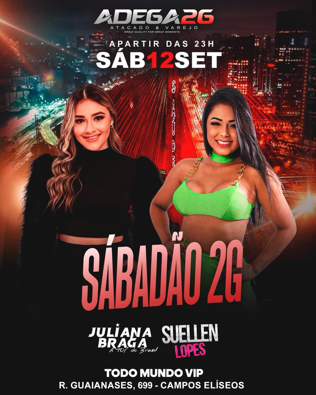 Flyer de Juliana Braga e Suellen Lopes