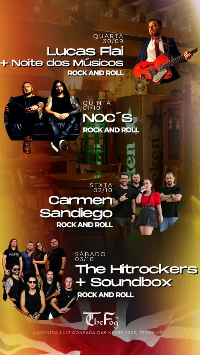 Flyer de Lucas Flai e Noite dos Músicos