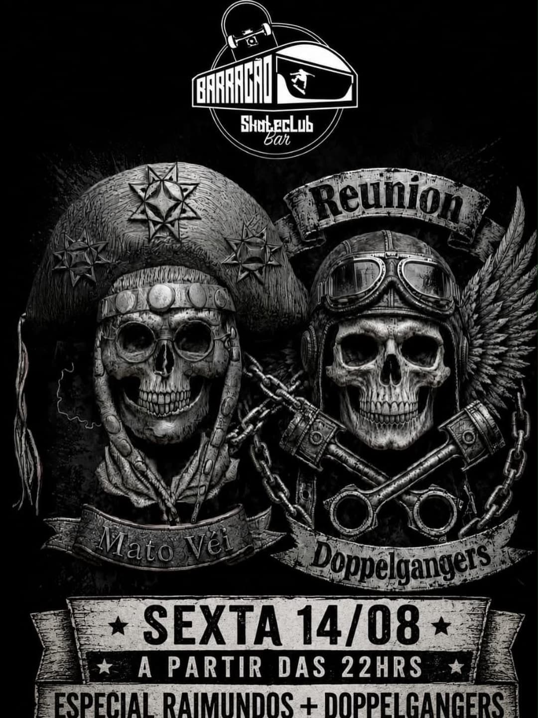 Flyer de Mato Véi e Doppelgangers