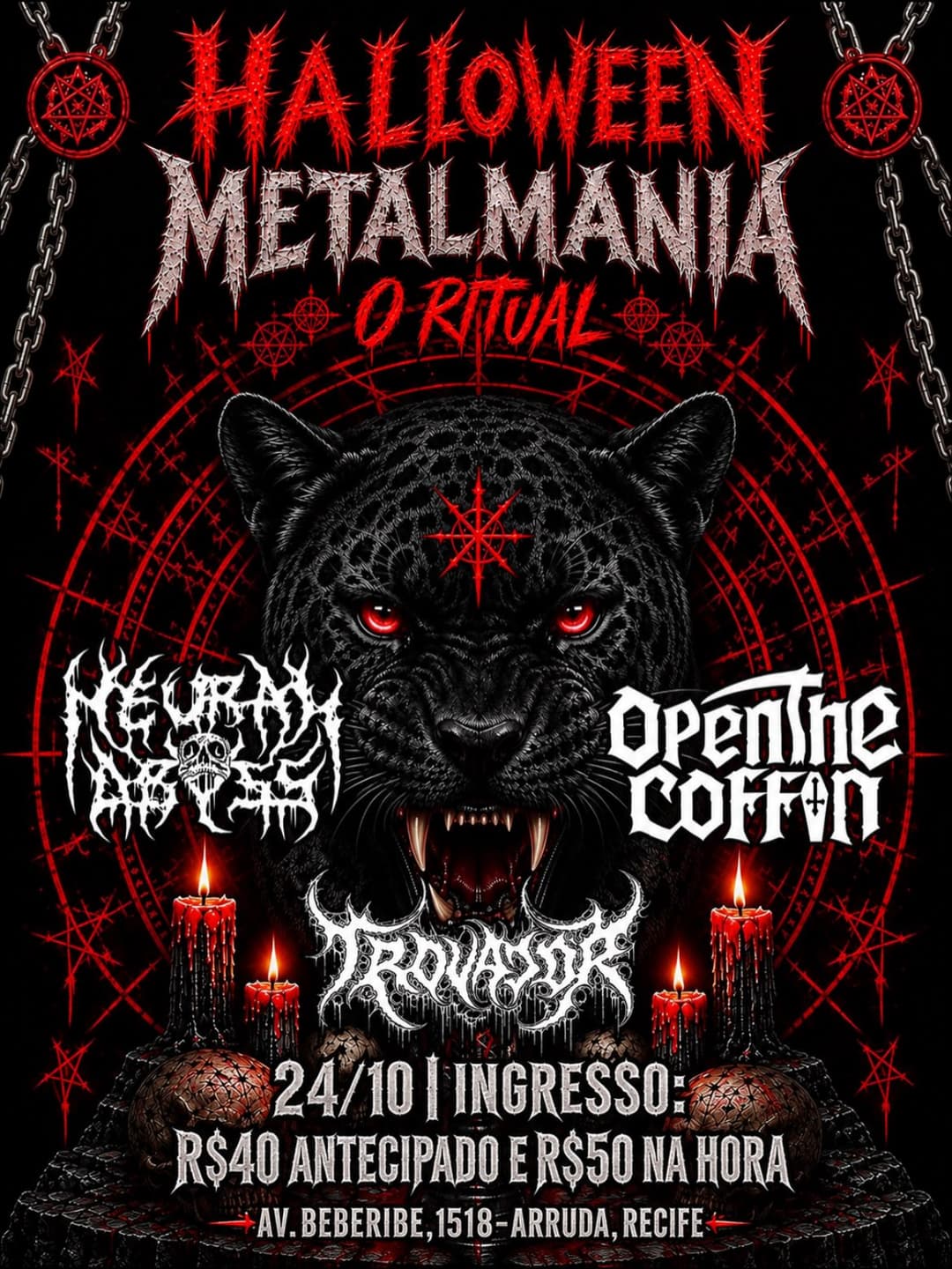 Flyer de Neural Abyss, Trovador e Open The Coffin