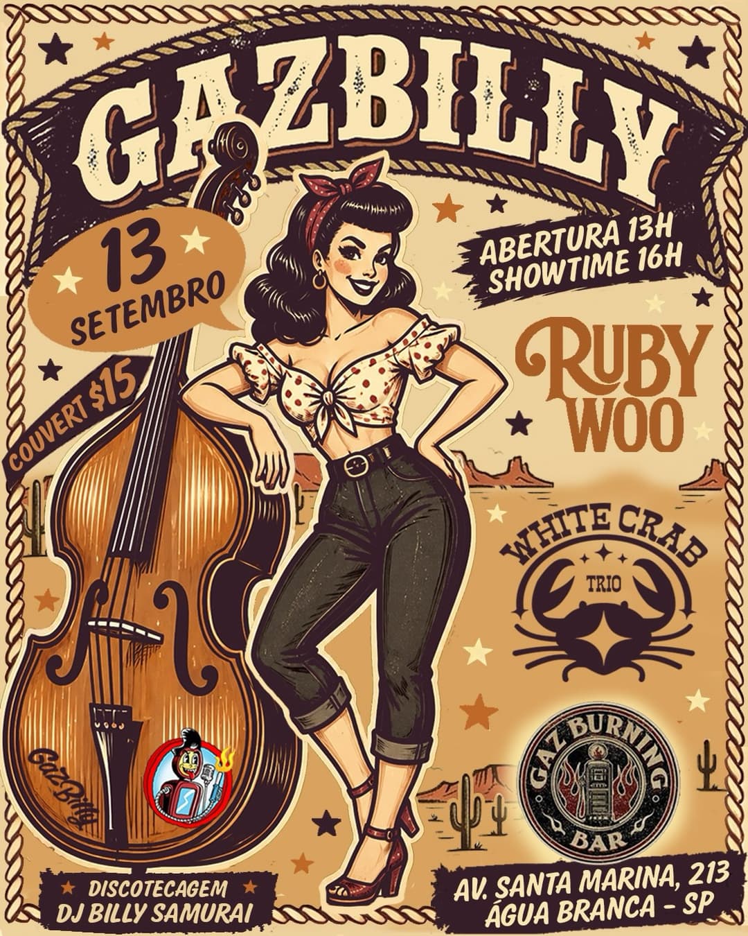 Flyer de Ruby Wooo, White Crab Trio e Edvaldo de Melo
