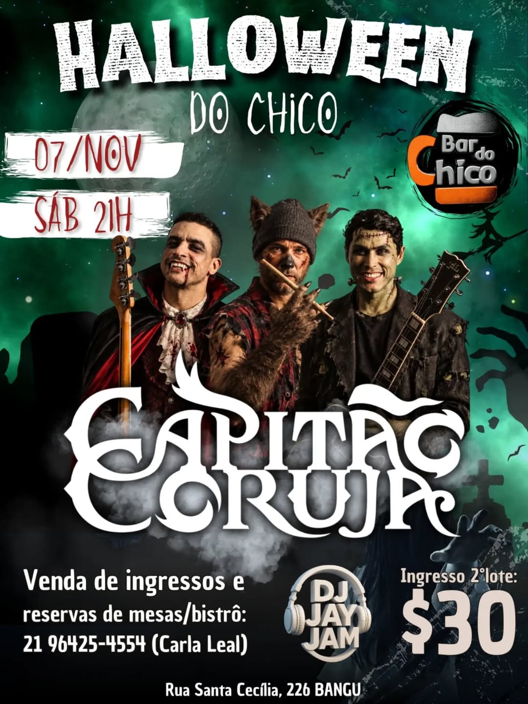 Flyer de Capitão Coruja e DJ Jay Jam