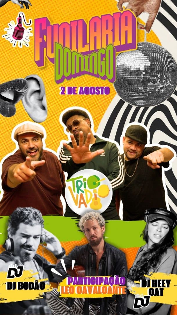 Flyer de Trio Vadio, Grande Elenco e mais 5 artistas