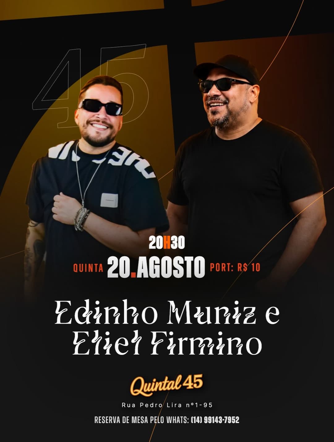 Flyer de Eliel Firmino e Edinho Muniz