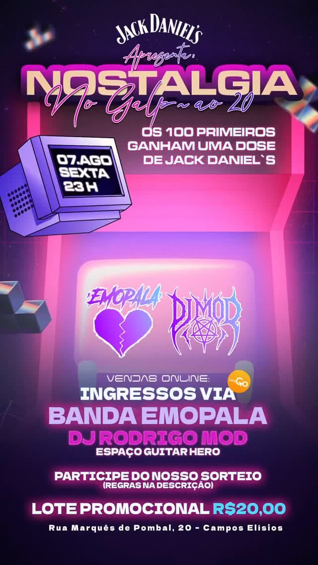 Flyer de DJ Rodrigo Mod e Emopala