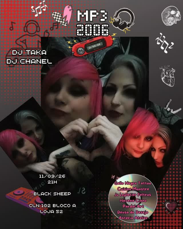 Flyer de Taka e DJ Chanel Tarapanoff