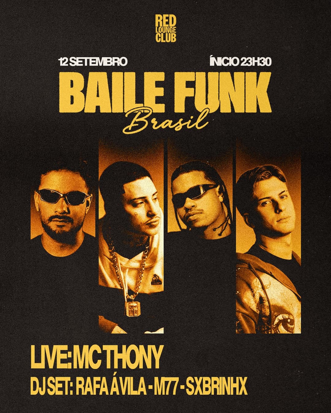 Flyer de Rafa Avila, MC Thony, M77 e Sxbrinhx