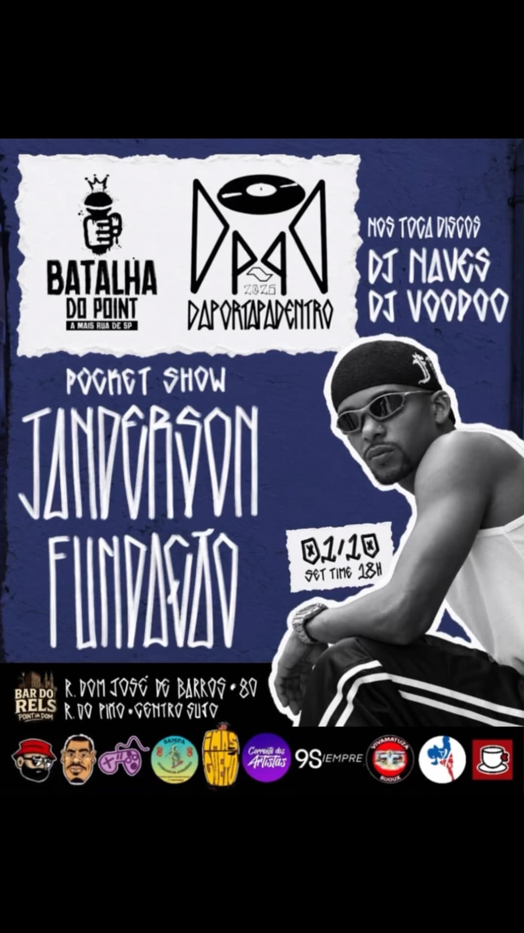 Flyer de DJ Naves, DJ Voodoo Mixtape e JANDERSON FUNDAÇÃO