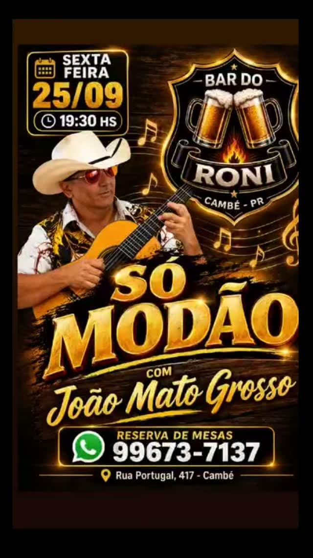 Flyer de João Mato Grosso