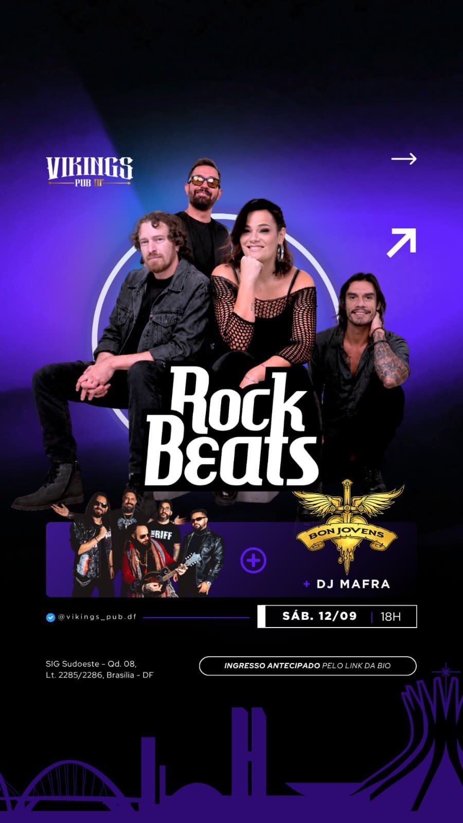Flyer de Leo Machado, Banda Bon Jovens e Rock Beats