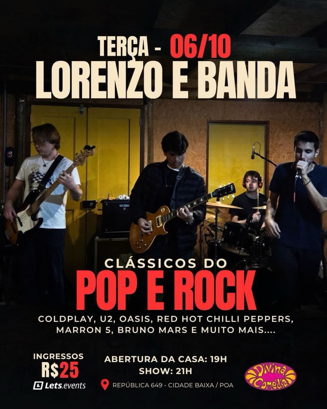Flyer de Lorenzo e banda