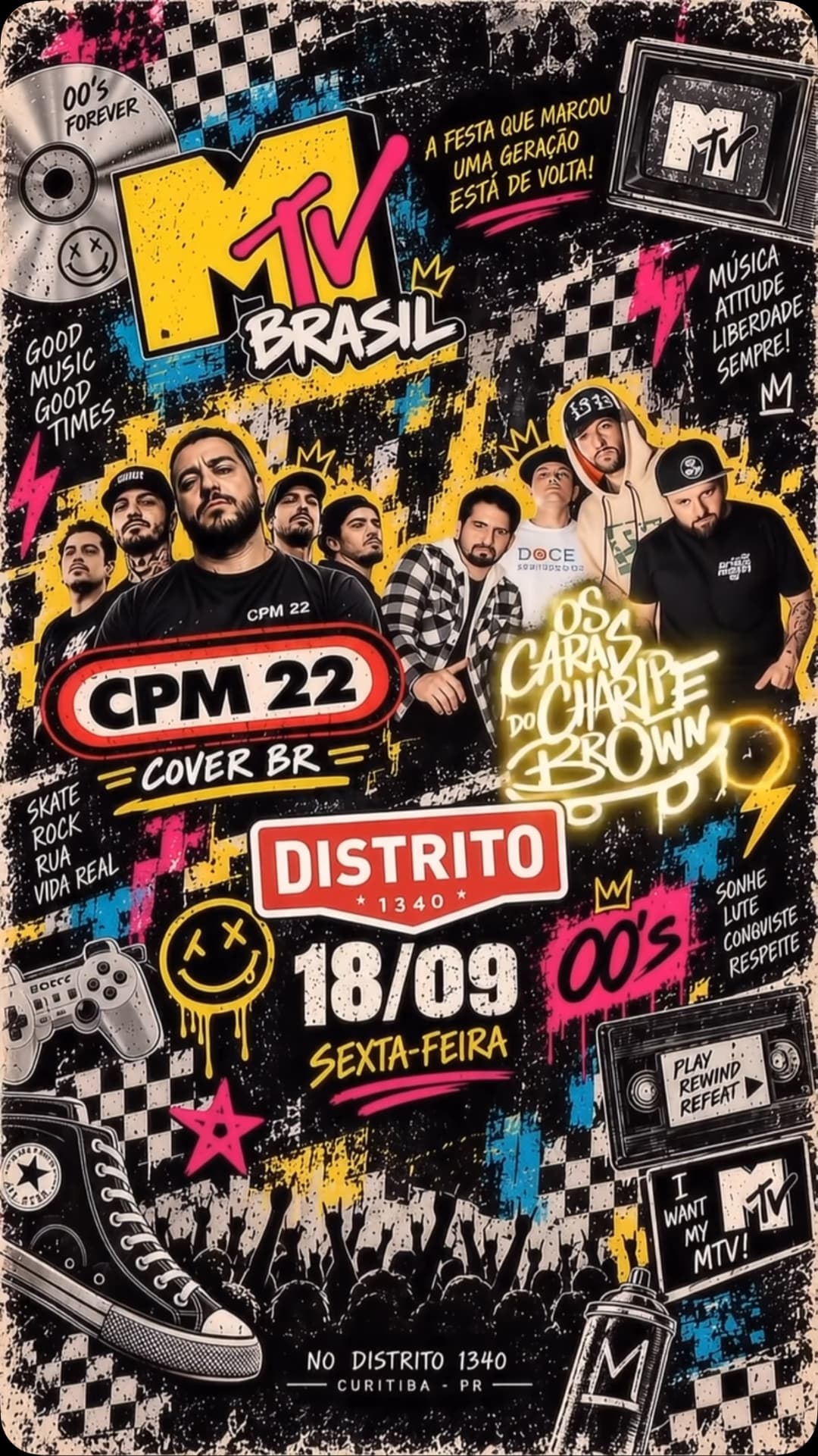 Flyer de CPM22 Cover Brasil e mais 2 artistas