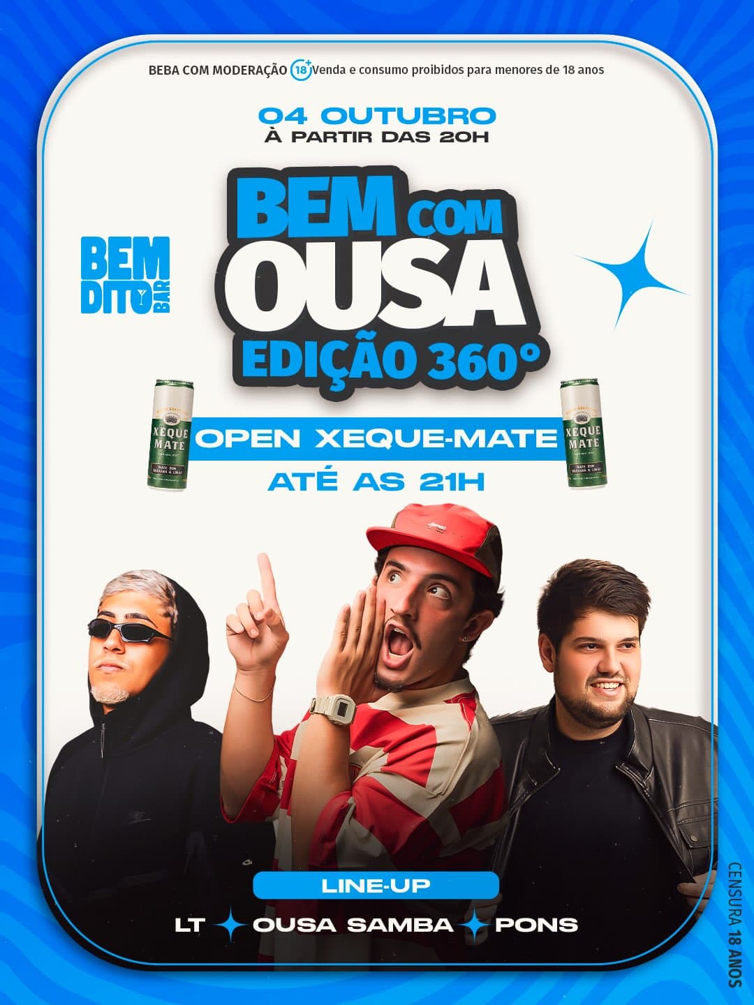 Flyer de Ousa Samba, DJ LT e Dj Pons