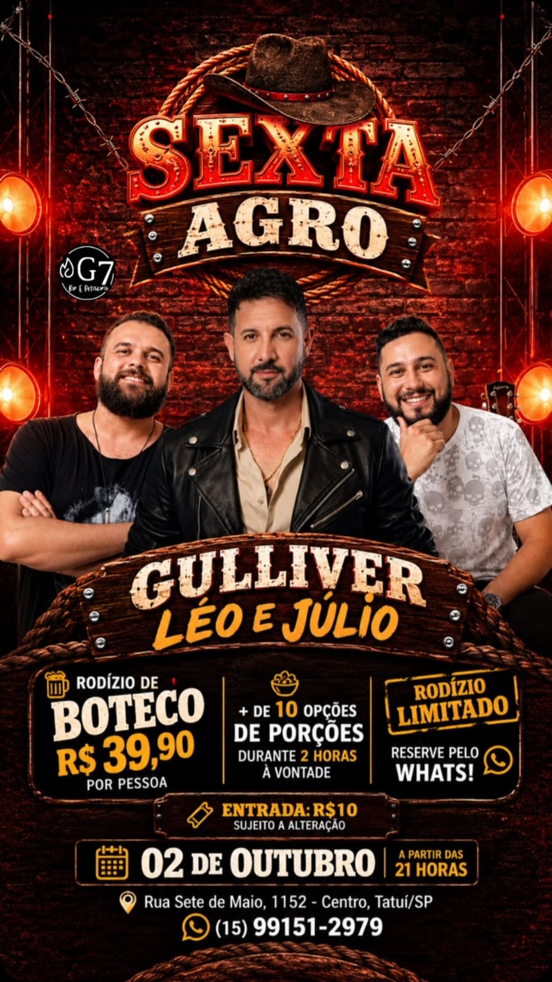 Flyer de Gulliver + Léo e Julio