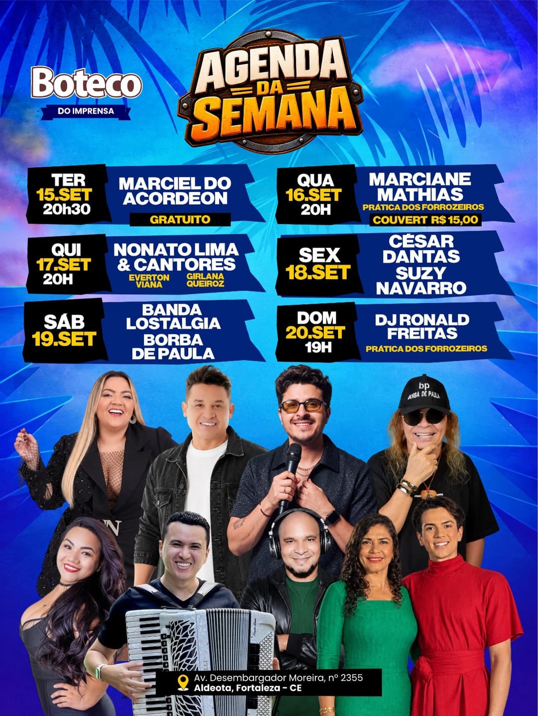 Flyer de Banda Lostalgia e Borba de Paula