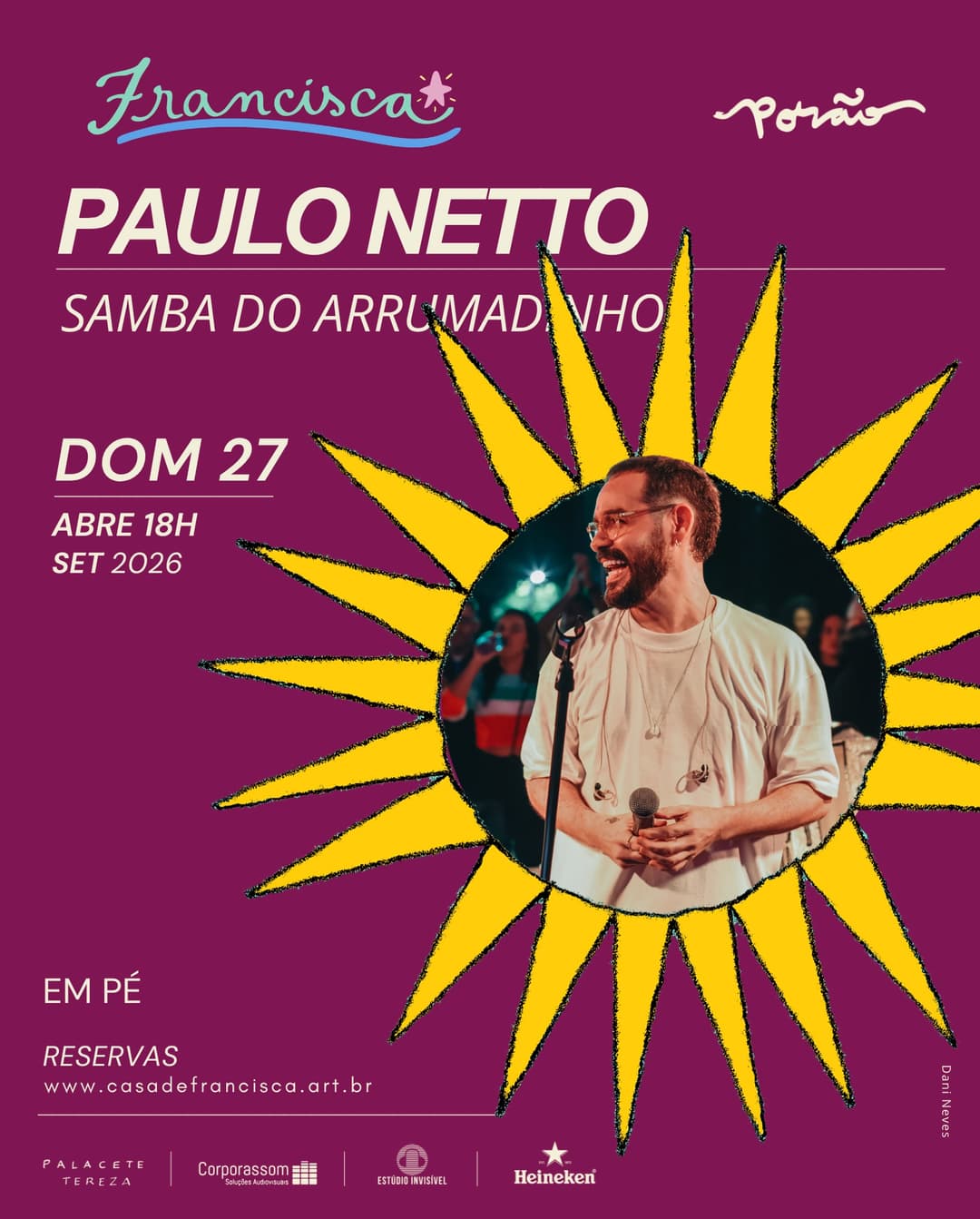 Flyer de Paulo Netto, Samba do Arrumadinho e mais 1 artista