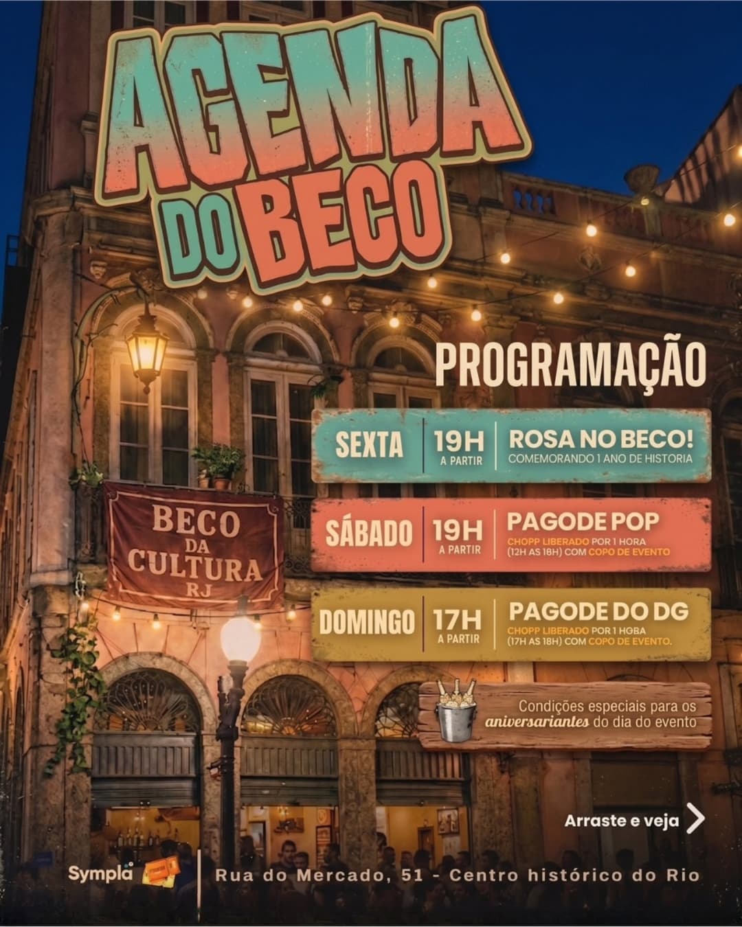 Flyer de Rosa e DJ Bieta