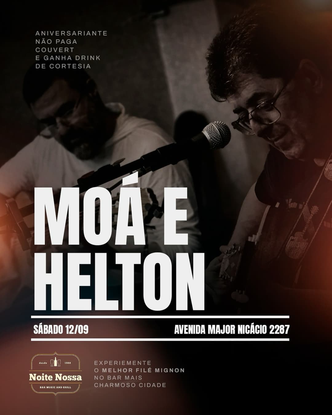 Flyer de Moá e Helton Silva