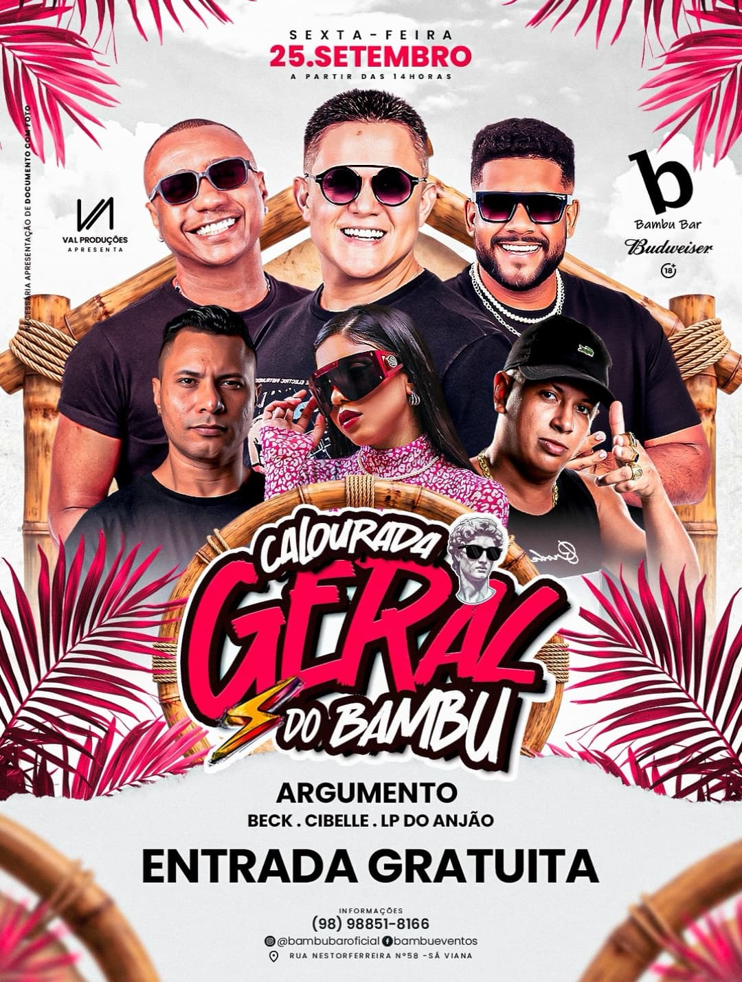 Flyer de Cibelle, BECK e LP DO ANJÃO