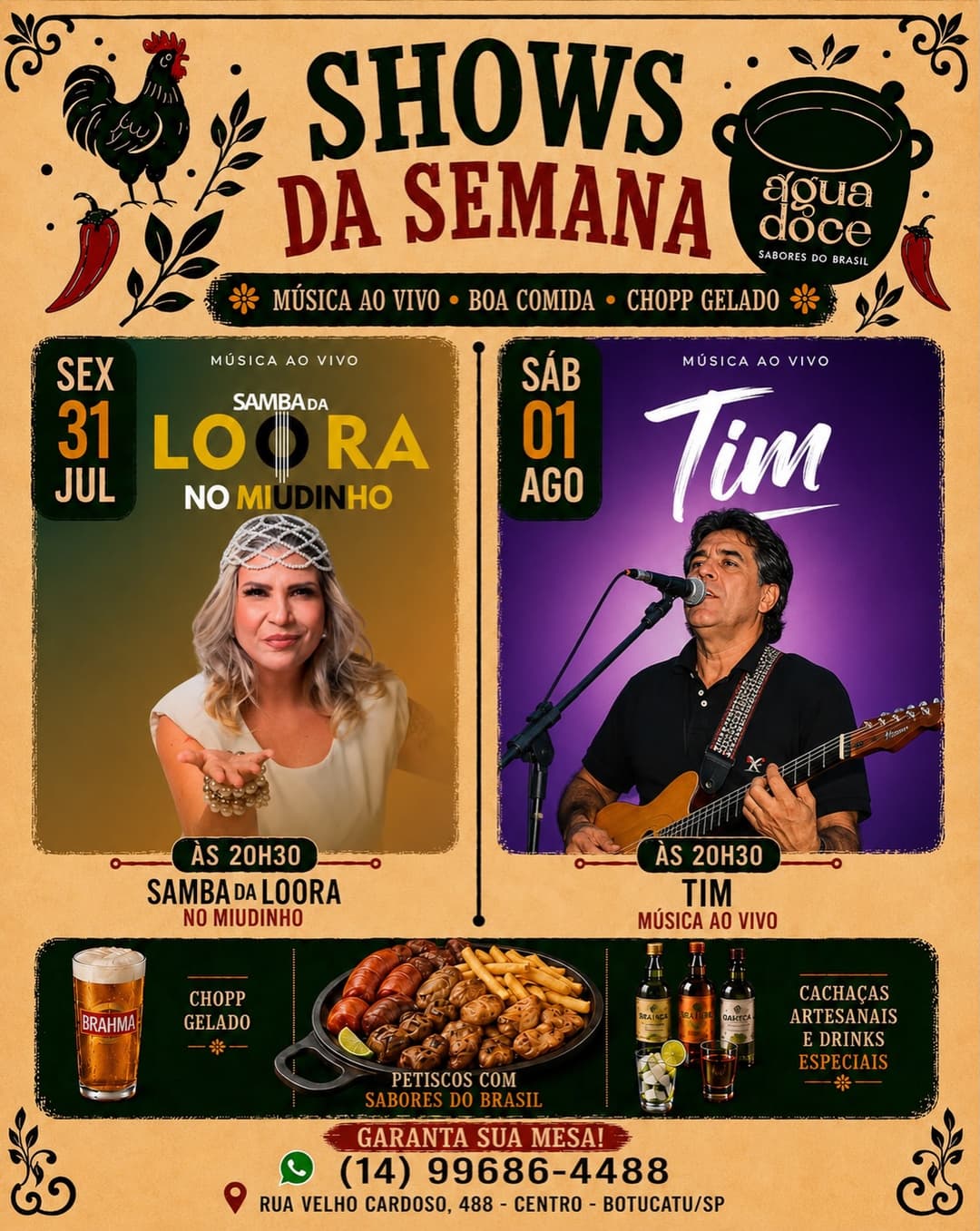 Flyer de Samba da Loora e Tim