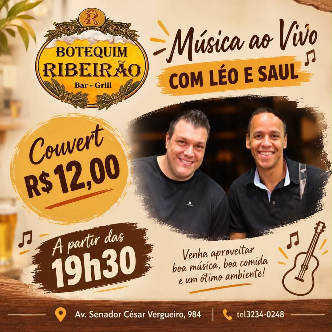 Flyer de Léo e Saul