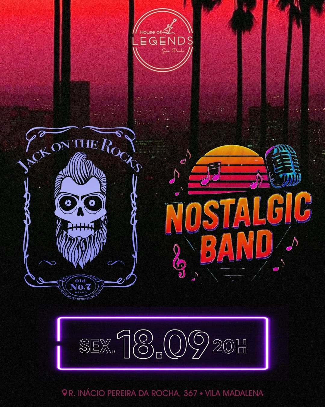 Flyer de Jackon the Rocks Band e Nostalgic Band