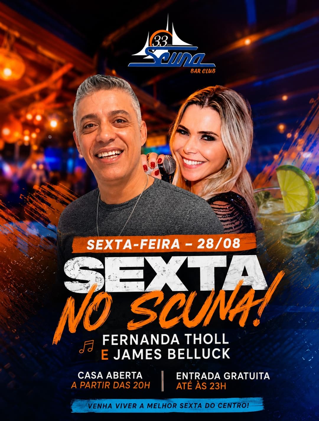 Flyer de Fernanda Tholl e James Belluck
