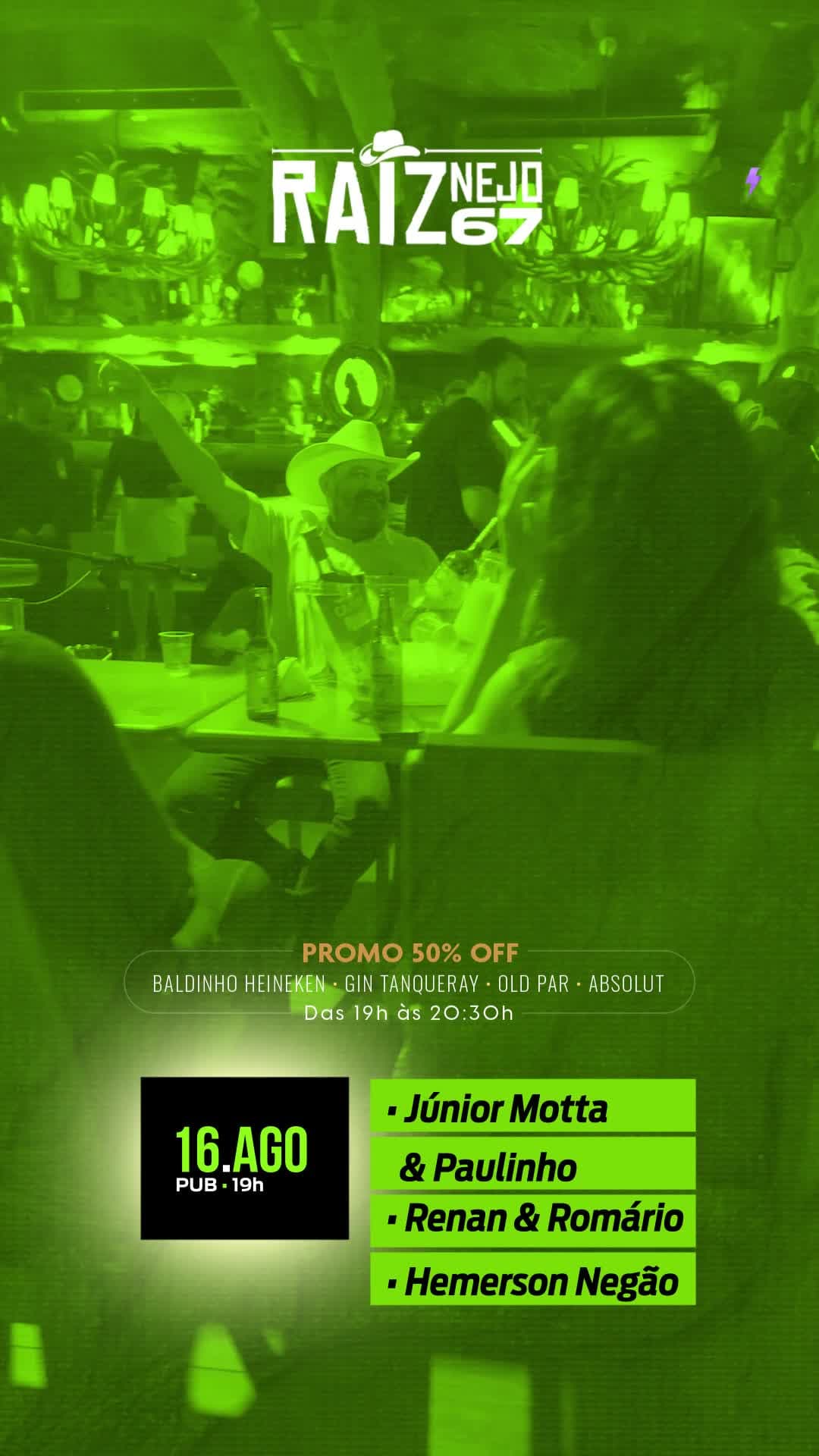 Flyer de Júnior Mota e Paulinho, Renan e Romário e Hemerson Negão