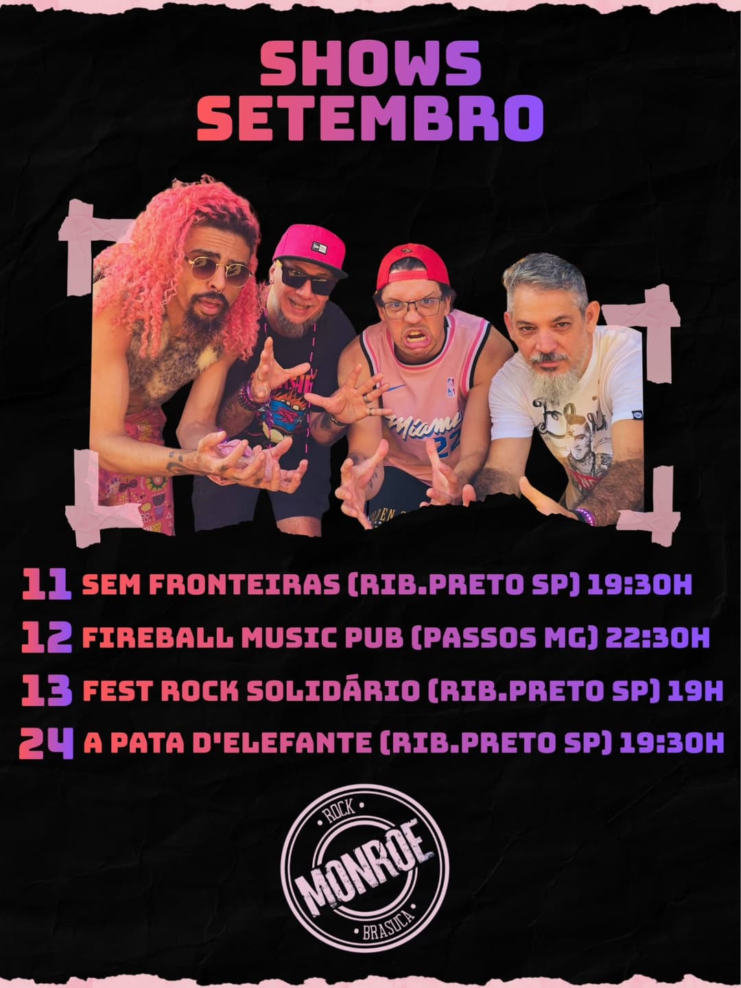 Flyer de Banda Monroe e Monroe