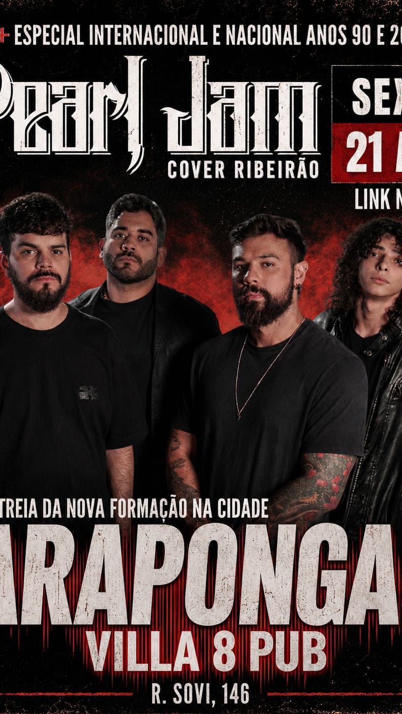Flyer de Pearl Jam Cover Ribeirão