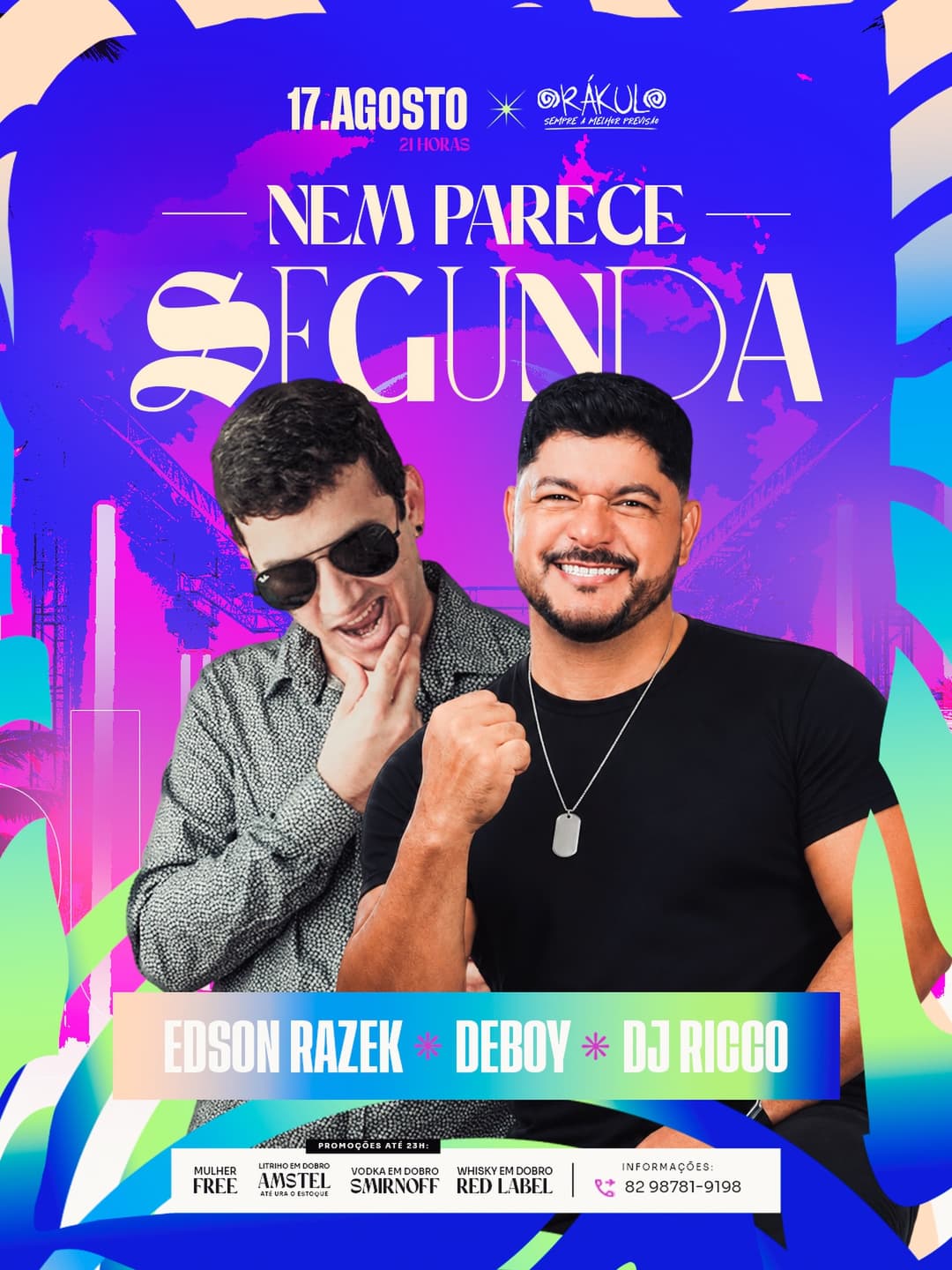 Flyer de Edson Razek, Deboy e DJ Ricco