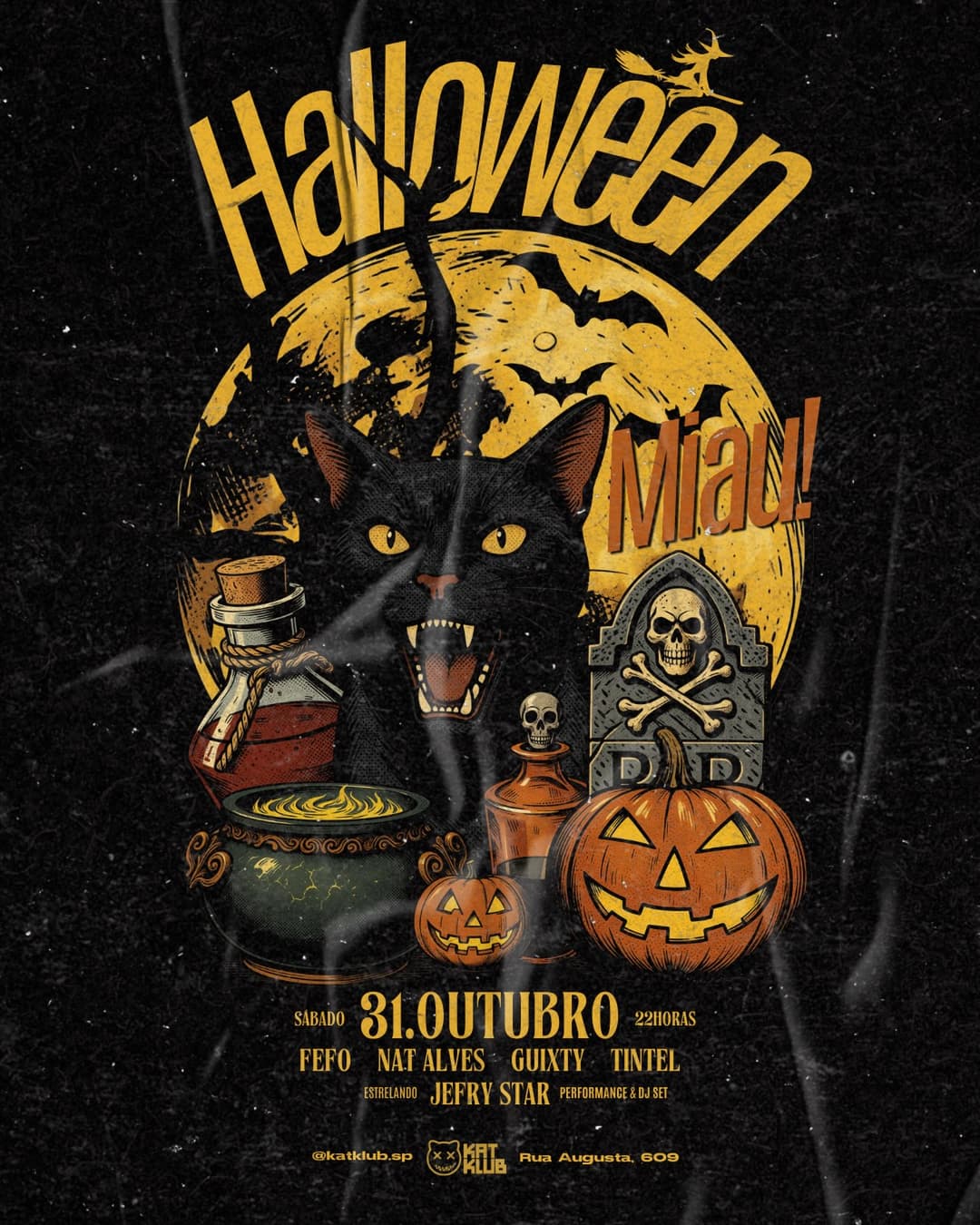 Flyer de Fefo, NAT ALVES, Guixty, Tintel e JEFRY STAR