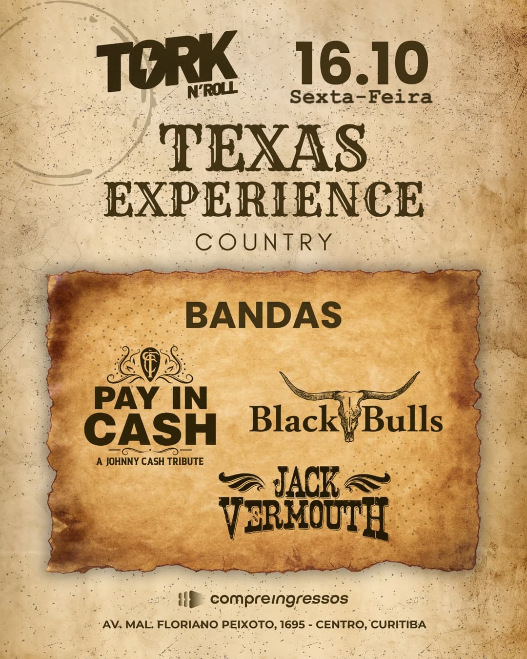 Flyer de PAY IN CASH, BLACK BULLS e JACK VERMOTH