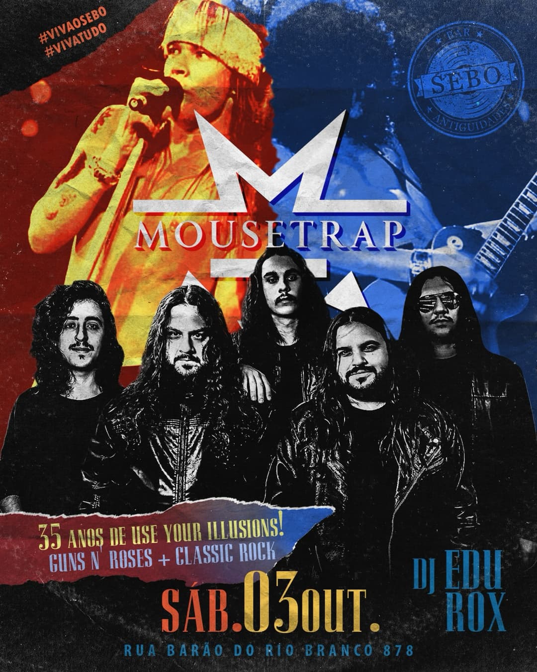 Flyer de MOUSETRAP e DJ Edu Guimarães