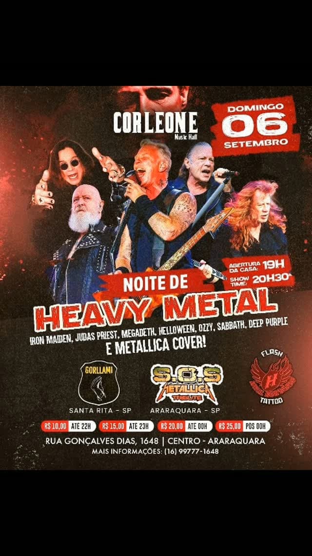 Flyer de Banda Gorllami e SOS Cover Metallica