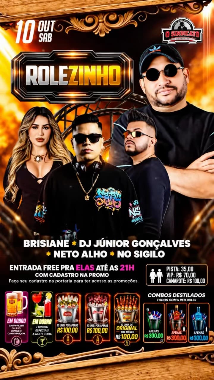 Flyer de Neto Alho, No Sigilo, Brisiane Cantora e mais 1 artista
