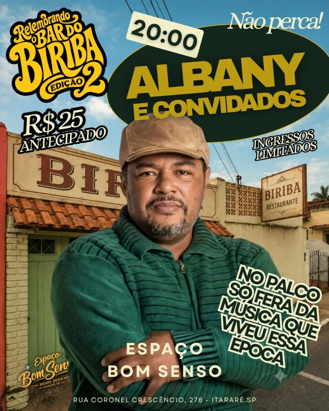 Flyer de Albany Moreno e banda