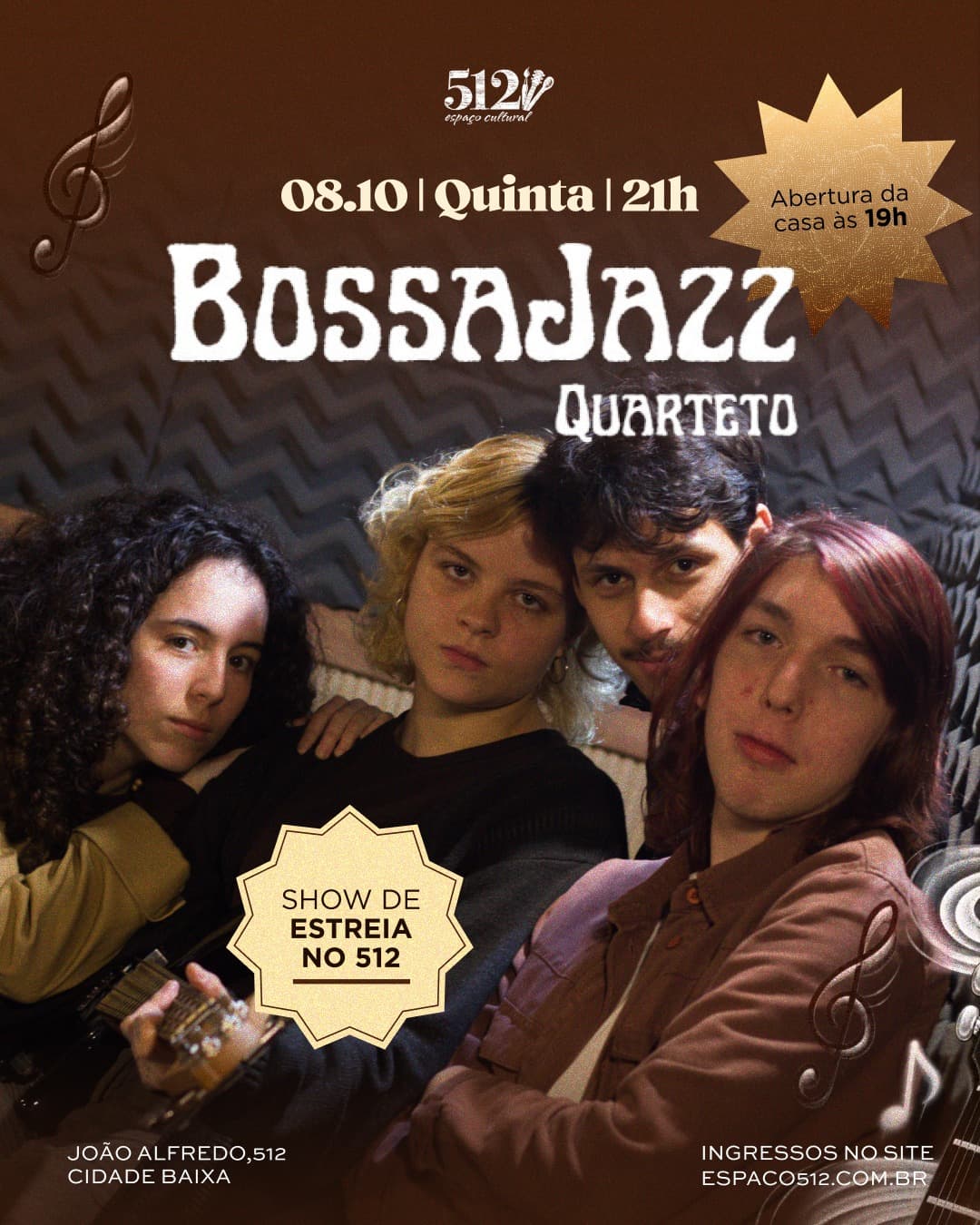 Flyer de BossaJazz Quarteto